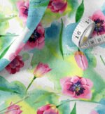 Pink & Blue Watercolor Floral & Animal Print Fabric Set of 2 - Image 2