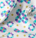 Teal & Purple Whimsical Polka Dot & Floral Fabric Set of 2 - Image 3