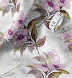 Purple & Pink Pastel Watercolor Floral & Stripe Fabric Set of 2 - Image 2
