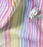 Purple & Pink Pastel Watercolor Floral & Stripe Fabric Set of 2 - Image 3