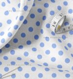 Light Blue & White Polka Dot and Floral Geometric Fabric Set of 2 - Image 3