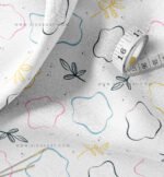 Pink & Gold Abstract Floral Fabric Set of 2 - Image 3