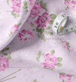 Lavender & Pink Romantic Floral & Polka Dot Fabric Set of 2 - Image 2